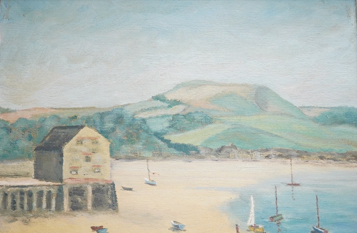 M Tindale Davis, oil on board, ‘Pendoggett’, unsigned, inscribed verso, 25 x 38cm. Condition - fair to good